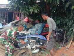 Bersama Brigade Pangan Serka Dedi Pastikan Kondisi Alsintan Masih Dapat Difungsikan Dengan Baik