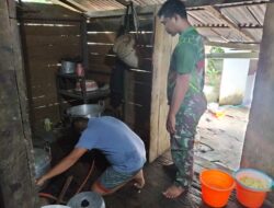 Satgas TMMD Regtas ke-126 Kodim 1208/Sambas Siapkan Masakan Untuk Anggota Yang Bekerja di Lokasi