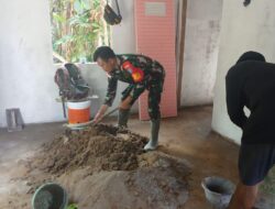 Satgas TMMD ke-126 Kodim 1208/Sambas Laksanakan Pengecoran Lantai RTLH