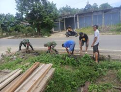 Wujud Kepedulian Babinsa, Koramil 1008-04/Tanta Gelar Pembersihan Lingkungan
