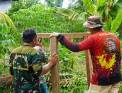 Satgas TMMD Regtas ke-126 Kodim 1208/Sambas Bangun Tower Air Sumur Bor