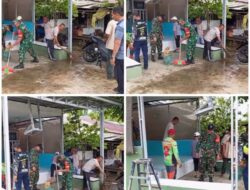 Ciptakan Kenyamanan, Koramil 1002-04/Las Gelar Gotong Royong di Poskamling