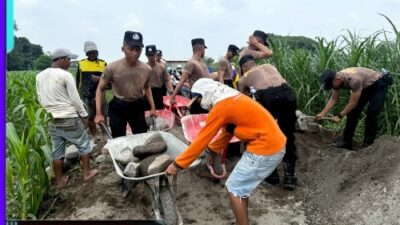 Siswa Diktukba SPN Polda Jatim Beri Manfaat Nyata, Bantu Pembangunan Akses Jalan Petani di Kediri