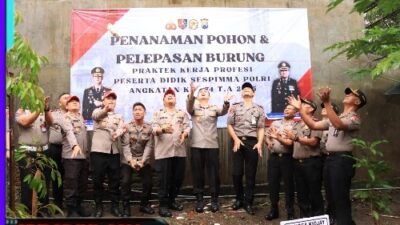 Peserta Didik Sespimma Lepas 125 Burung di Polres Malang Jaga Keseimbangan Alam