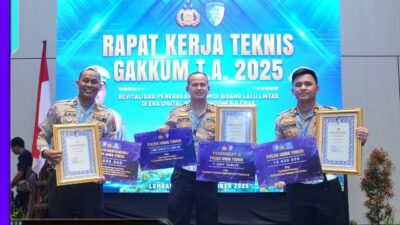 Ditlantas Polda Jatim Raih Sejumlah Prestasi di Rakernis Gakkum 2025, Sat PJR dan Polresta Banyuwangi Masuk Daftar Terbaik