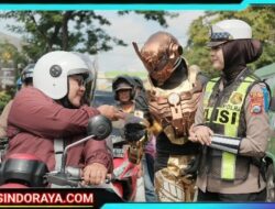 Kreatif, Sosialisasi Operasi Zebra Semeru 2025, Polres Malang Jadi Super Hero