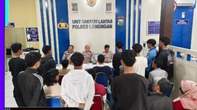 Operasi Zebra Semeru 2025: Polres Lamongan Amankan 9 Remaja dan 3 Motor Balap Liar