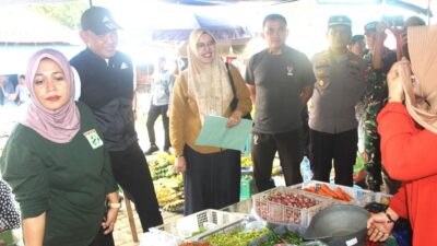 Bersama Bupati Dan Jajaran Dandim 1009/Tla Ikut Sidak Pasar Tapandang Berseri Pelaihari