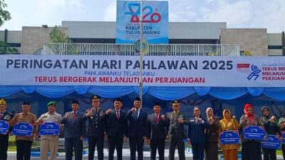 Pemerintah Kabupaten Tulungagung menggelar upacara peringatan Hari Pahlawan Tahun 2025 di halaman Kantor Pemkab Tulungagung