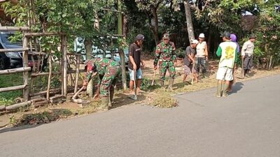 Kerja Bakti Babinsa Tanjungsari dan Warga Wujudkan Lingkungan Bersih, Di Josenan