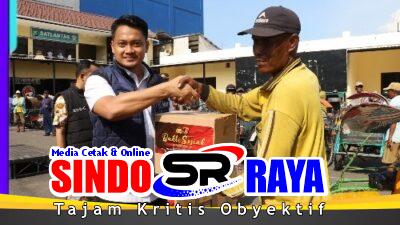 Polres Pelabuhan Tanjung Perak Bagikan Sembako ke Tukang Becak di Hari Jadi Reserse ke-78