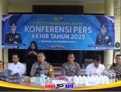 Konferensi Pers Akhir Tahun, Polres Nganjuk Paparkan Tren Kamtibmas 2024-2025
