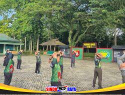 Dandim 1002/HST Pimpin Langsung Olahraga Bersama Anggota Makodim