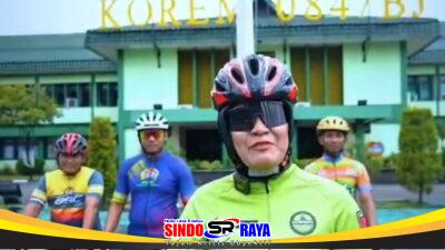 Korem 084/Bhaskara Jaya Ajak Warga Surabaya Senam dan Gowes Bersama
