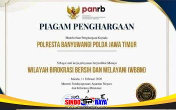 Polresta Banyuwangi Raih Penghargaan Zona Integritas Menuju WBBM Tahun 2025