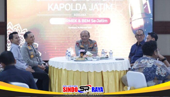 Kapolda Jatim Silaturahmi dan Buka Puasa Bersama OKP, ORMEK dan BEM Se-Jawa Timur