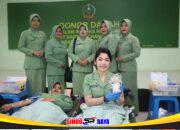 Persit Kodim 1009/Tanah Laut Gelar Baksos Donor Darah Sambut HUT Persit Kartika Chandra Kirana Ke-80