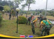 Ciptakan Lingkungan Yang Sehat Danramil 02/Sejangkung Pimpin Pembersihan di Pasar Wisata Perbatasan