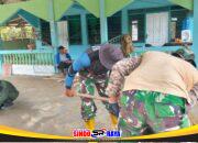 Anggota Kodim 1008/Tabalong Tanpa Lelah Bangun Sarana Ibadah di Barimbun