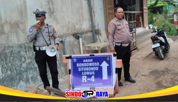 Polres Bondowoso Maksimalkan Pengaturan Lalu Lintas Pascaputusnya Jembatan Sukowiryo