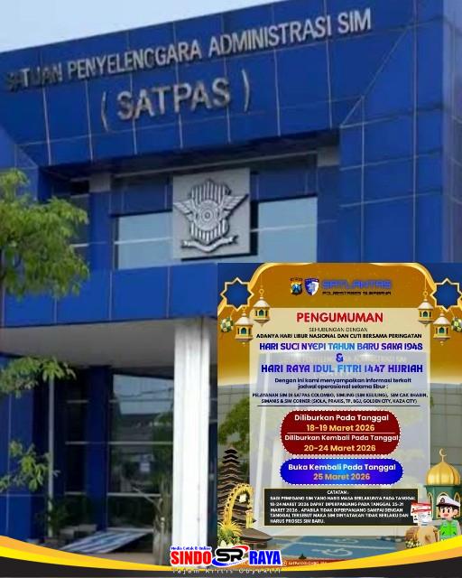 Jadwal libur dan dispensasi SIM Colombo Surabaya Maret 2026.