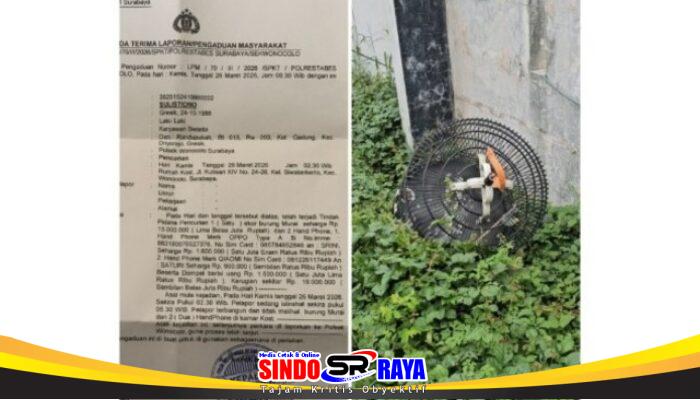 Murai Batu Rp15 Juta dan Dua Ponsel Raib Dini Hari, Kos Surabaya Jadi Target Pencuri