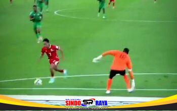 Beckham Putra mencetak gol setelah melewati kiper saat laga Timnas Indonesia vs Saint Kitts and Nevis 4-0 di FIFA Series 2026.