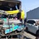 Bus mengalami kerusakan parah usai kecelakaan dengan truk di jalur Pantura Desa Klatakan, Kendit, Situbondo, Selasa dini hari.