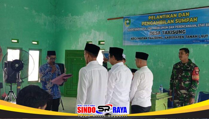 Tingkatkan Sinergi Dengan Pemerintahan Desa, Koptu Irwan Hadir Dalam Pelantikan Perangkat Desa Binaannya