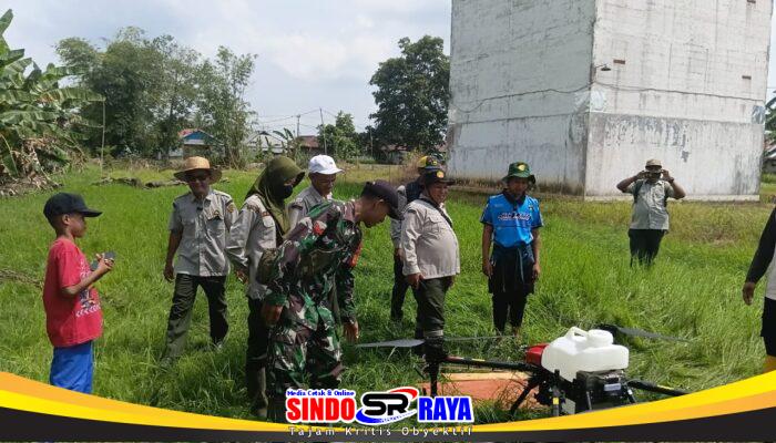 Babinsa Tabat Dampingi Uji Terbang Drone Pertanian, Tingkatkan Efisiensi Pemupukan