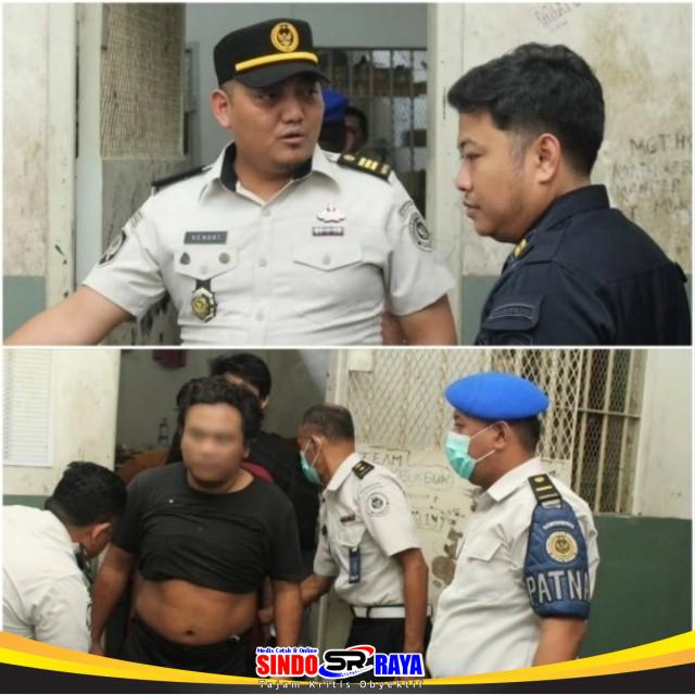 Kepala Rutan Kelas I Surabaya Hengki Giantoro memimpin tes urin dan razia hunian, petugas memeriksa warga binaan untuk mencegah halinar pada Hari Bhakti Pemasyarakatan ke-62 di Sidoarjo.