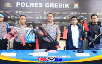 Polres Gresik Amankan Komplotan Residivis Pencuri Kabel PLN Lintas Daerah