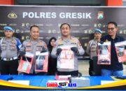 Polres Gresik rilis kasus jaringan sabu lintas kota dengan barang bukti 68 gram dan empat tersangka