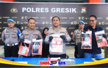 Polres Gresik Bongkar Jaringan Sabu Lintas Kota, 4 Tersangka Ditangkap dan 68 Gram Disita