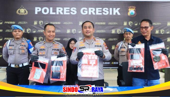 Polres Gresik Bongkar Jaringan Sabu Lintas Kota, 4 Tersangka Ditangkap dan 68 Gram Disita