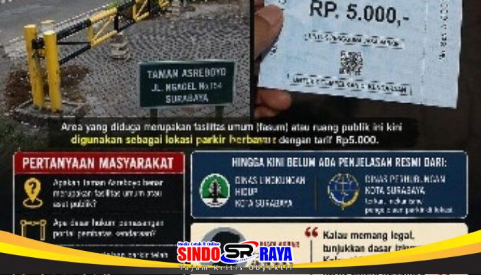 Parkir Berbayar di Taman Asreboyo Surabaya Disorot, Warga Pertanyakan Legalitas Portal