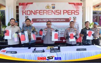 Polres Pasuruan Amankan 5 Tersangka Kasus Tambang Andesit Ilegal di Purwosari