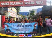 Polres Pelabuhan Tanjung Perak bersama elemen masyarakat saat Apel Sabuk Kamtibmas di Polda Jatim