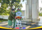 Pimpin Ziarah Makam Pahlawan, Ketua Persit KCK Cabang XXXII Dim 1009 Dalam Rangka HUT Persit Sampaikan Pesan Moral