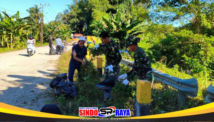 Koramil 1008-04/Tanta–Murung Pudak Bersinergi Bersihkan Lingkungan di Belimbing Raya