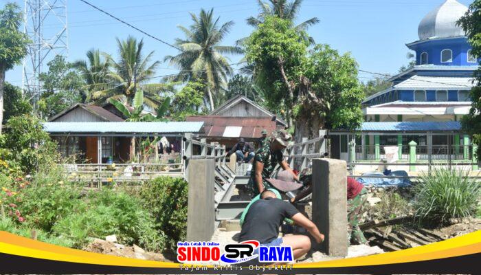 Sinergi TNI dan Masyarakat, Pembangunan Jembatan Garuda Berjalan Lancar