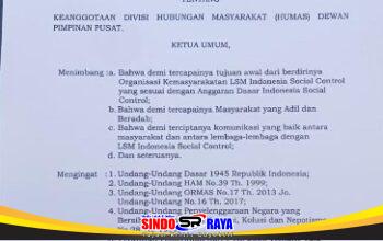 Perkuat Humas, LSM Indonesia Social Control Humas Tunjuk Abdul Munif dan Winarko Pimpin Divisi