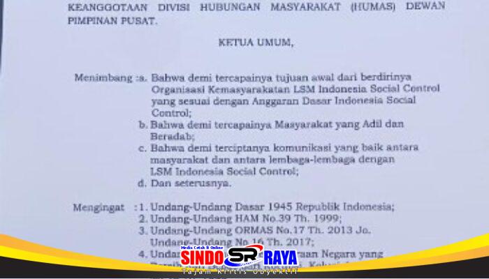 Perkuat Humas, LSM Indonesia Social Control Humas Tunjuk Abdul Munif dan Winarko Pimpin Divisi