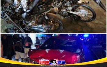 Kecelakaan lalu lintas di Banyuates Sampang melibatkan dua sepeda motor dan mobil Toyota Limo dengan kerusakan parah