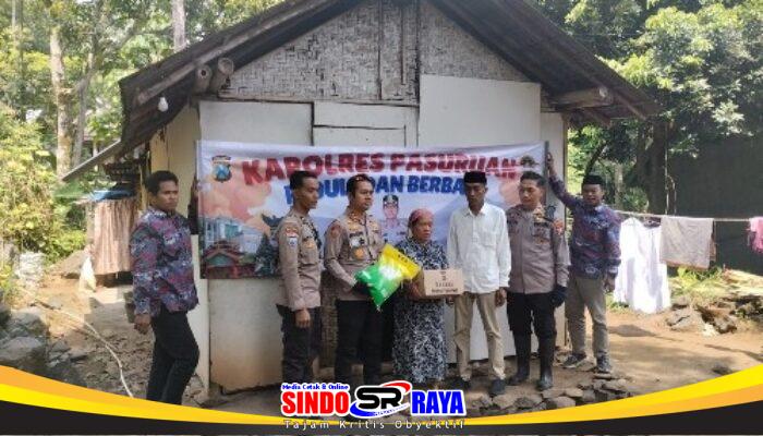 Kapolres Pasuruan Blusukan Salurkan Bantuan Sosial ke Warga Kurang Mampu di Pasrepan