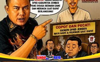 Ilustrasi viral anggota DPRD Jember diduga main game dan merokok saat rapat, AMI desak Gerindra beri sanksi tegas.