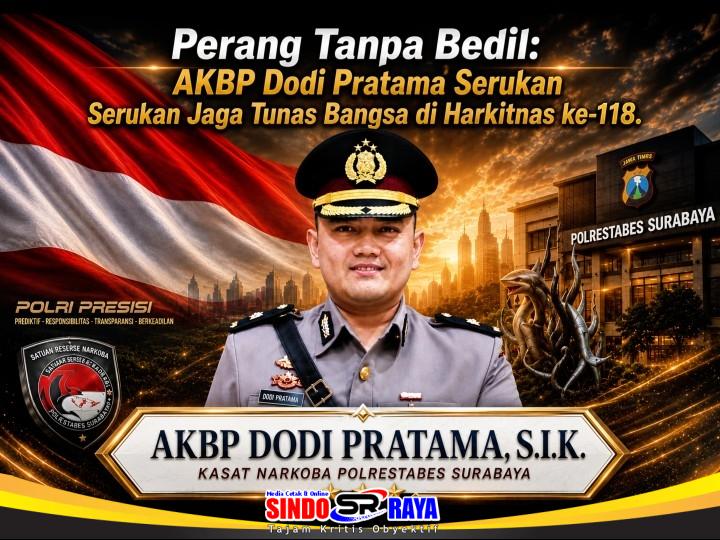 AKBP Dodi Pratama mengajak generasi muda memerangi ancaman narkoba dalam peringatan Harkitnas ke-118 di Surabaya.