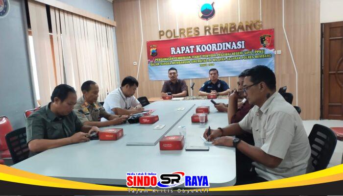 Perkuat Sinergitas dan Profesionalisme, Polres Rembang Gelar Rakor Pengawasan Pembinaan Teknis PPNS
