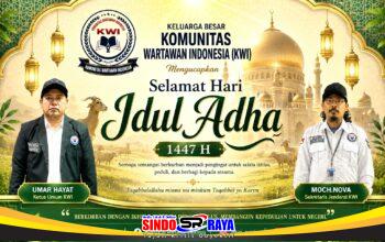 Keluarga Besar KWI mengucapkan Selamat Idul Adha 1447 H melalui flayer resmi bertema kepedulian sosial dan semangat berbagi.