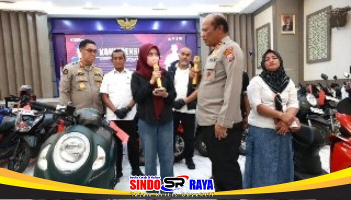 Polda Jatim Kembalikan Motor Korban Curanmor dan Begal Tanpa Biaya